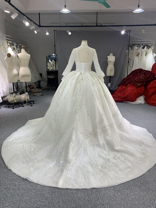 B217# Luxury crystal beaded embroidery bling fairy wedding dress