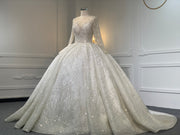 Z044- BYG luxury pearl beading ball gown with heavy lace