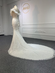 Z005-Off White Sweetheart Neckline Wedding dress With Removable Frill