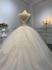 B209# Princess wedding dress in beading with sweetheart neckline and open back
