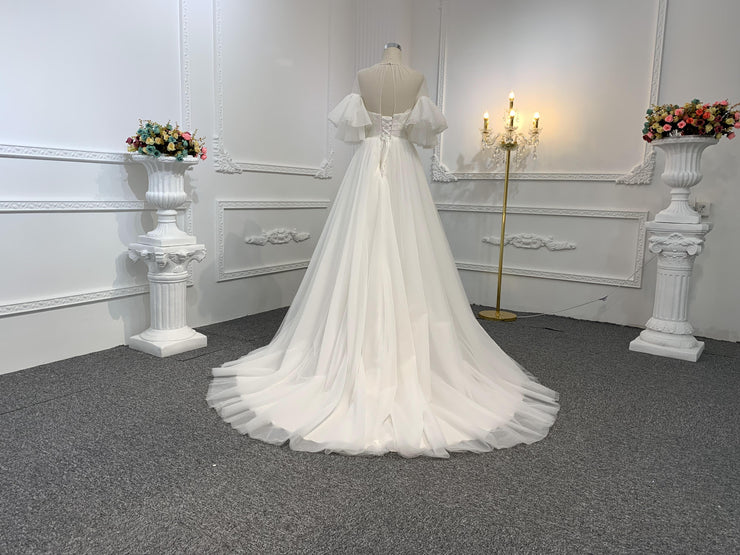 Z027-BYG OFF-WHITE ORGANZA WEDDING DRESS