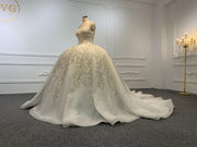B232- BYG Luxury Beading Lace Thick lining Ball Gown