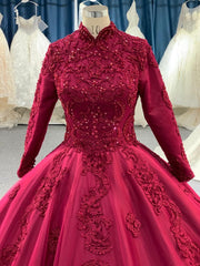 BYG Muslim red dress for wedding