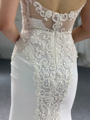 BYG summer style spaghetti strap mermaid bridal dress