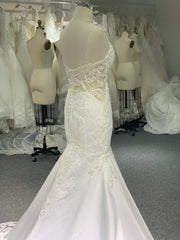 BYG spaghetti sleeves sweetheart mermaid wedding dress