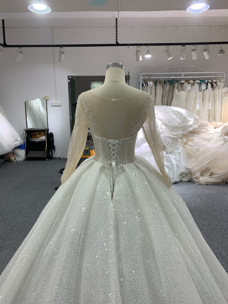 BYG luxury high end heavy beading crystal bridal gown
