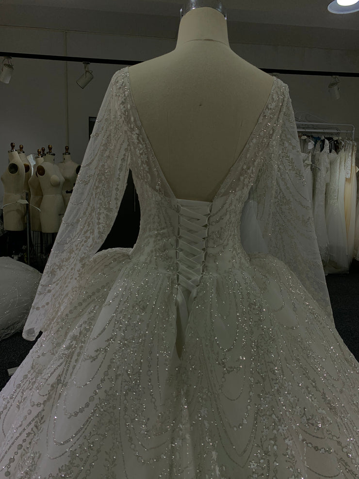 BYG new style scoop neckline wedding dress