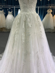 BYG lace beadings A line wedding dress