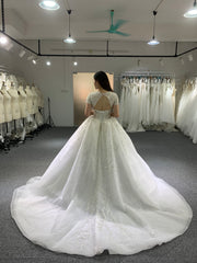 BYG 2020 fashion style short sleeves wedding dress