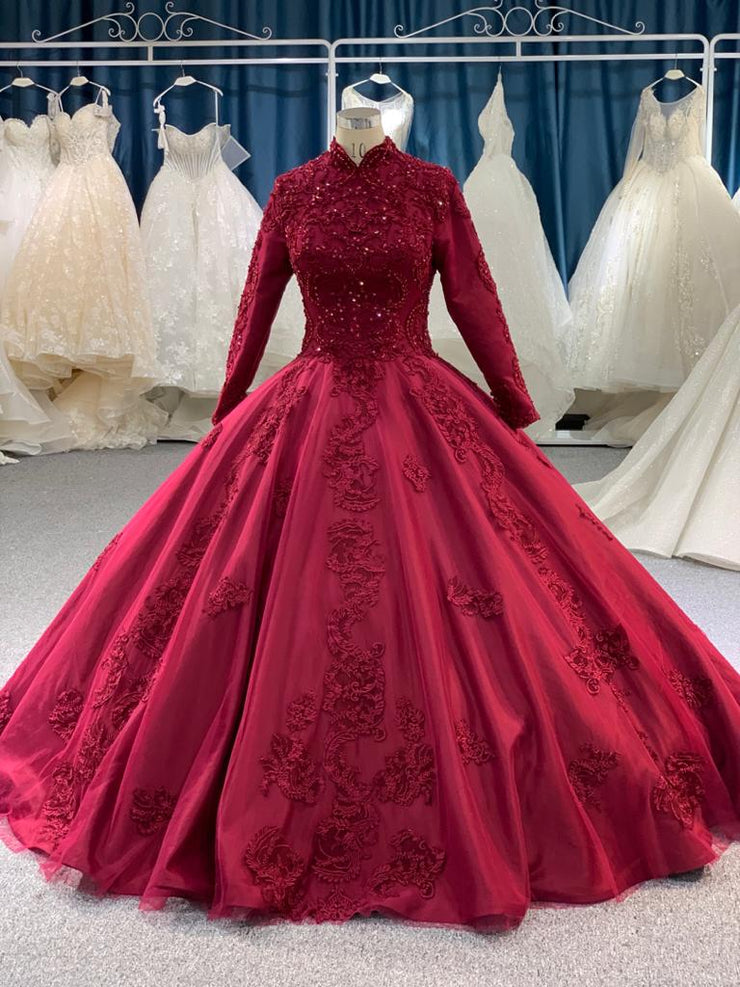 BYG Muslim red dress for wedding