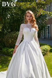 BYG #29712 two in one elegance satin wedding dress