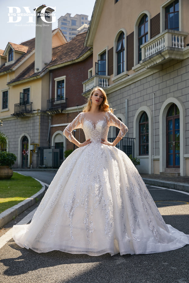 Luxury heavy lace beading ball gown wedding dress – Mermaid Bridal