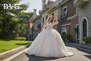 BYG #B202 bling crystal beaded wedding gown