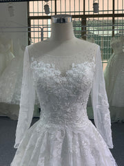 BYG hot saling long sleeves lace beading wedding dress