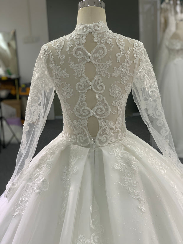BYG shining tulle lace wedding dress