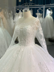 BYG new style long sleeves chapel train bridal gown