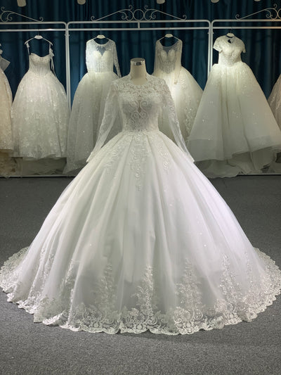 BYG shining tulle lace wedding dress