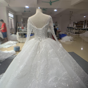 BYG new style wedding dress long sleeves chapel train bridal gown Ball gown wedding dress BYG Wedding Factory 